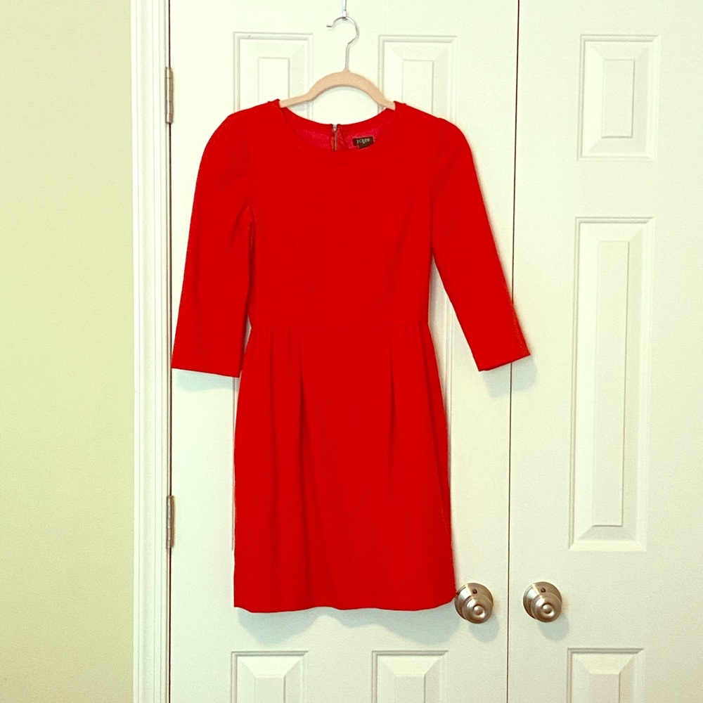 Jcrew Vibrant Orange Red Dress Size 0